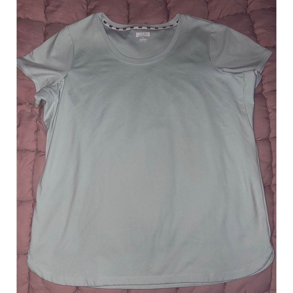 Duluth Trading Co Women Light Blue NoGA‎ Classic Short Sleeve Shirt XL